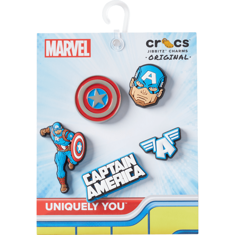 Crocs - Captain America 5 Pack Jibbitz™ charms for Women|Men|Kids|Jibbitz™ Charms