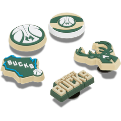 Crocs - NBA Milwaukee Bucks 5 Pack Jibbitz™ charms for Women|Men|Jibbitz™ Charms