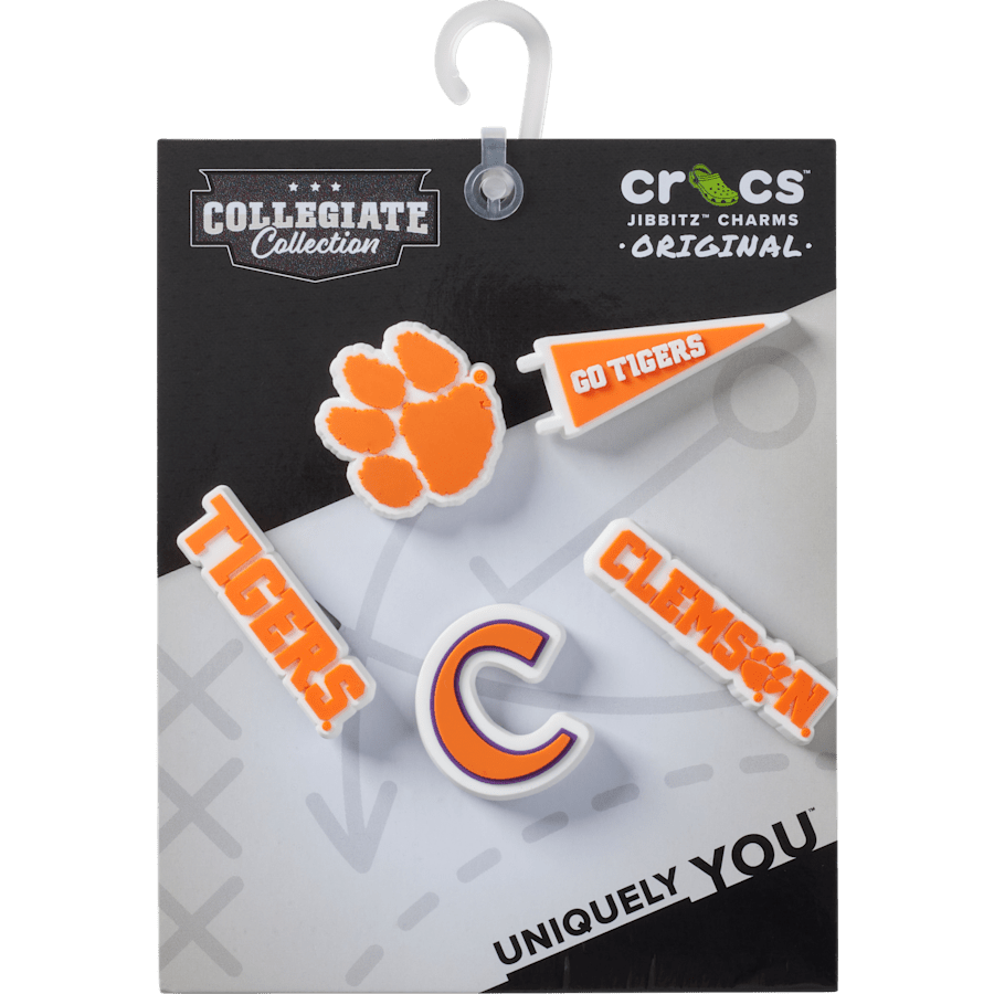 Crocs - Clemson Univ 5 Pack Jibbitz™ charms for Women|Men|Kids|Jibbitz™ Charms