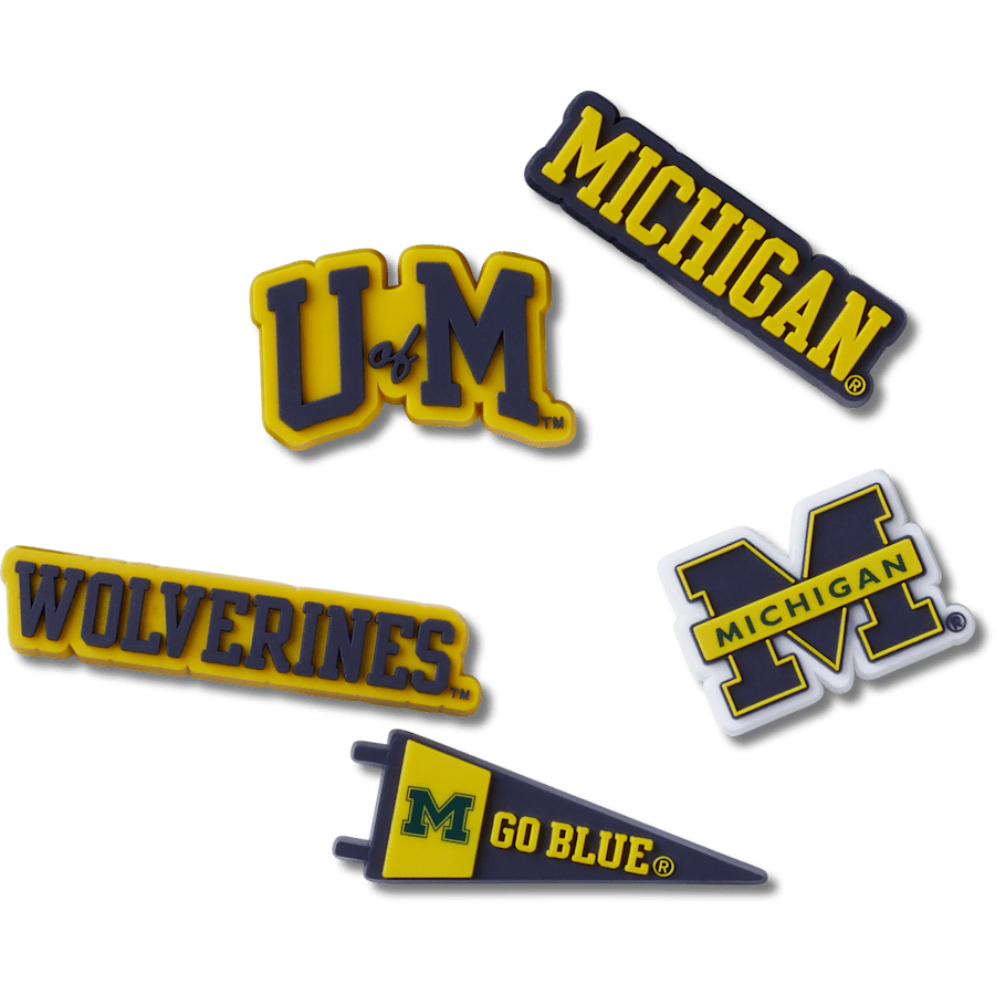 Crocs - University of Michigan 5 Pack Jibbitz™ charms for Women|Men|Jibbitz™ Charms