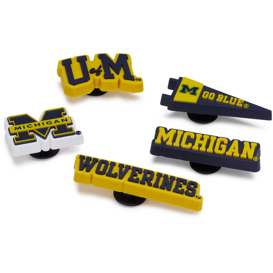 Crocs - University of Michigan 5 Pack Jibbitz™ charms for Women|Men|Jibbitz™ Charms
