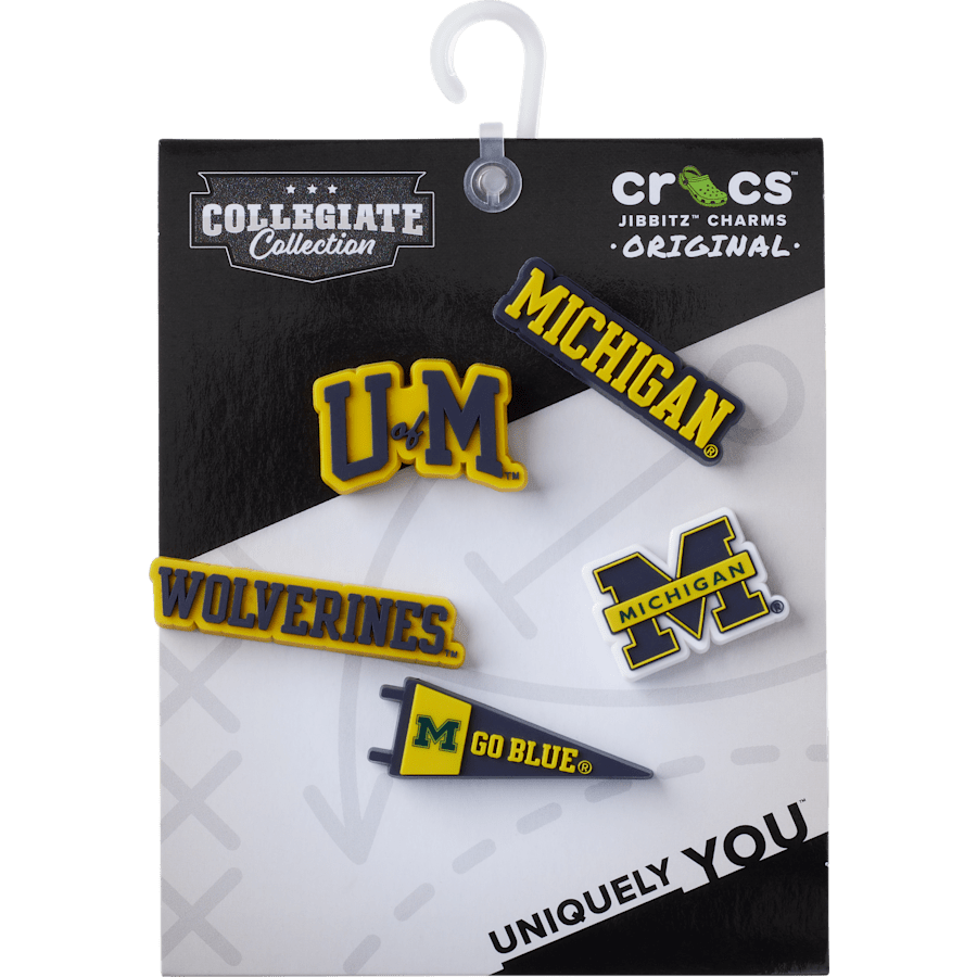 Crocs - University of Michigan 5 Pack Jibbitz™ charms for Women|Men|Jibbitz™ Charms