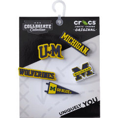 Crocs - University of Michigan 5 Pack Jibbitz™ charms for Women|Men|Jibbitz™ Charms