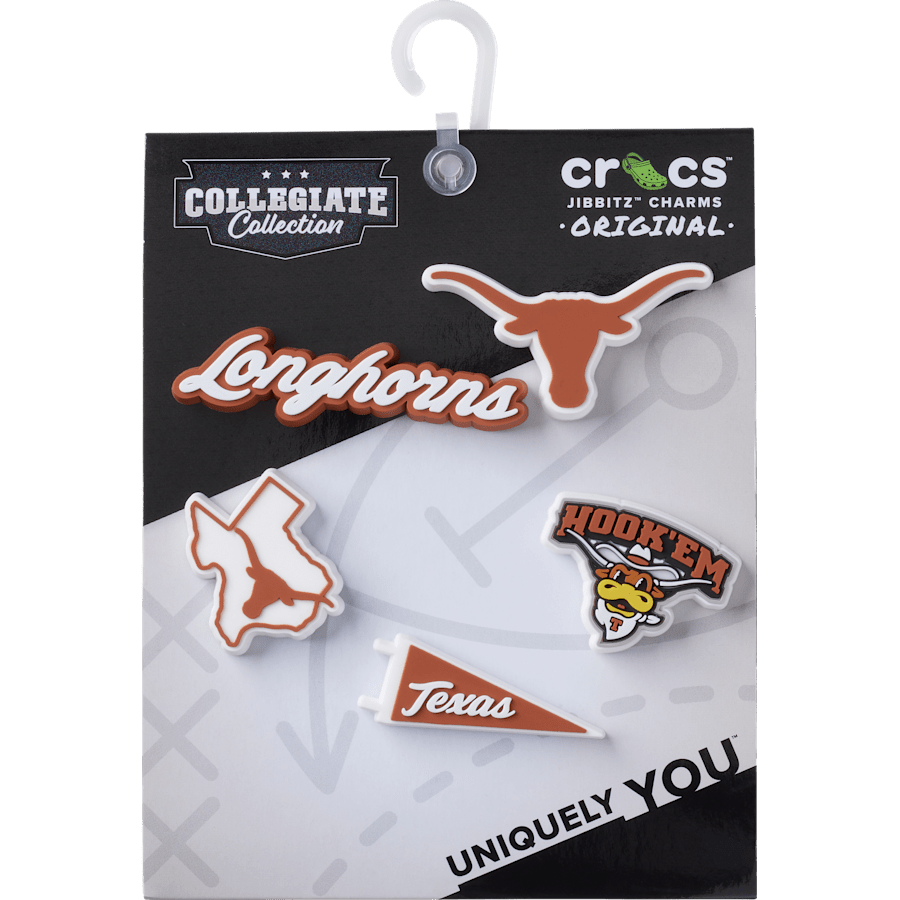 Crocs - University of Texas 5 Pack Jibbitz™ charms for Women|Men|Kids|Jibbitz™ Charms