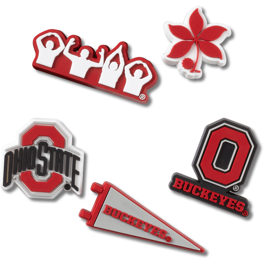 Crocs - Ohio State University 5 Pack Jibbitz™ charms for Women|Men|Jibbitz™ Charms