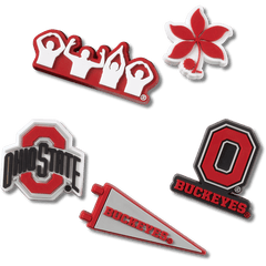 Crocs - Ohio State University 5 Pack Jibbitz™ charms for Women|Men|Jibbitz™ Charms