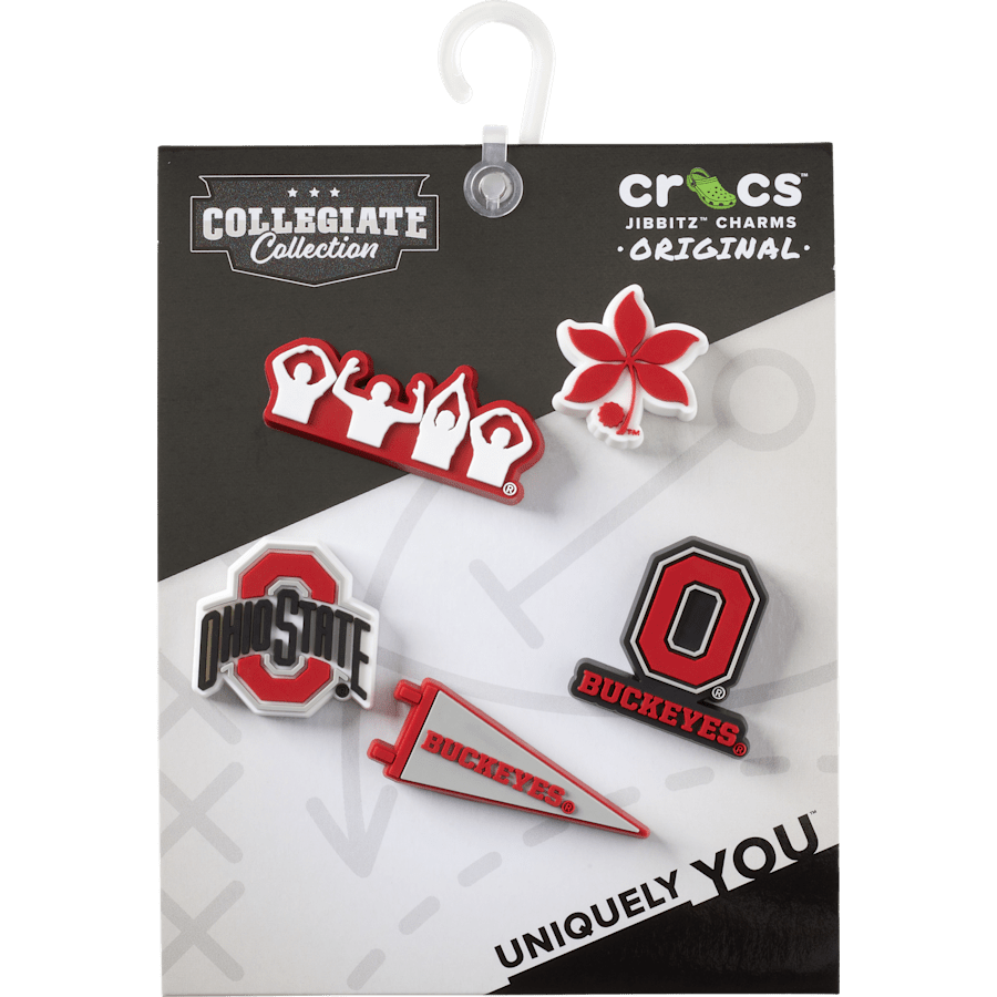 Crocs - Ohio State University 5 Pack Jibbitz™ charms for Women|Men|Jibbitz™ Charms
