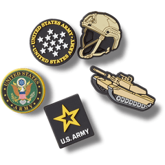 Crocs - US Army 5 Pack 2 Jibbitz™ charms for Women|Men|Kids|Jibbitz™ Charms