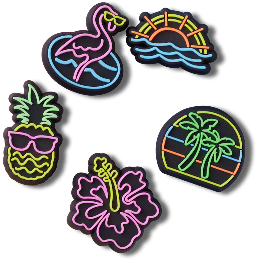 Crocs - Lights Up Neon 5 Pack Jibbitz™ charms for Women|Men|Jibbitz™ Charms