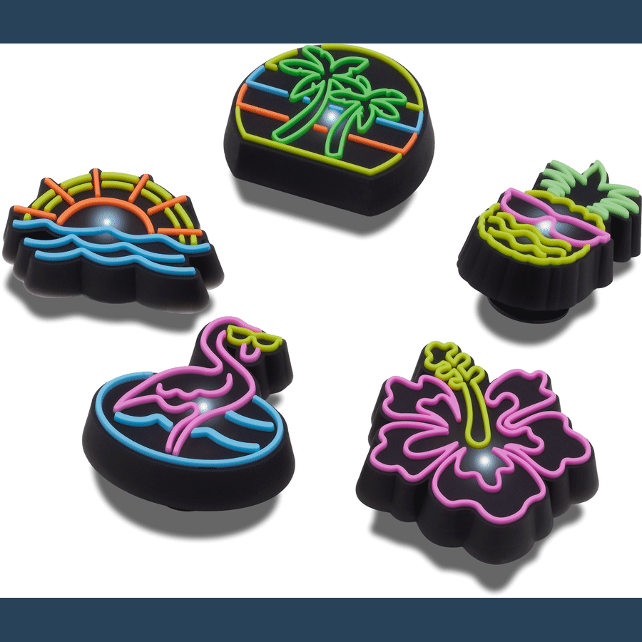 Crocs - Lights Up Neon 5 Pack Jibbitz™ charms for Women|Men|Jibbitz™ Charms