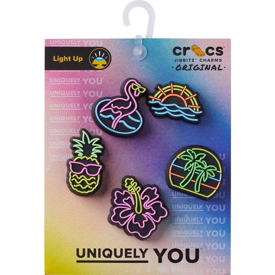 Crocs - Lights Up Neon 5 Pack Jibbitz™ charms for Women|Men|Jibbitz™ Charms