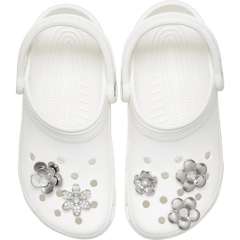 Crocs - Monochrome Slvr Flwrs 5 Pack Jibbitz™ charms for Women|Men|Jibbitz™ Charms