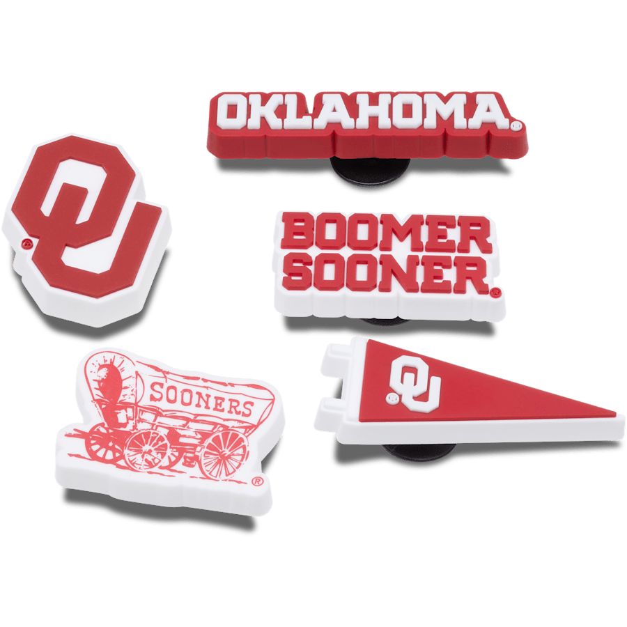 Crocs - Univ of Oklahoma 5 Pack Jibbitz™ charms for Women|Men|Kids|Jibbitz™ Charms