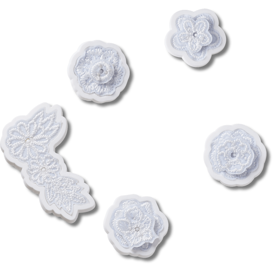 Crocs - White Elegant Floral 5 Pack Jibbitz™ charms for Women|Men|Jibbitz™ Charms