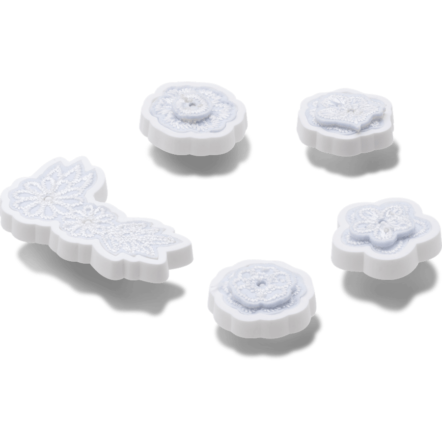 Crocs - White Elegant Floral 5 Pack Jibbitz™ charms for Women|Men|Jibbitz™ Charms