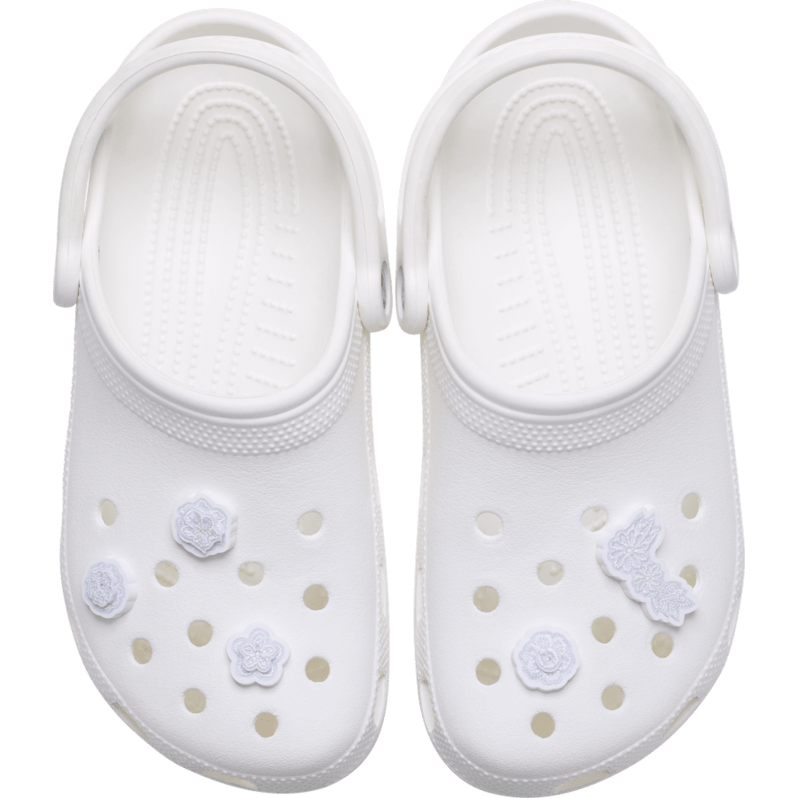 Crocs - White Elegant Floral 5 Pack Jibbitz™ charms for Women|Men|Jibbitz™ Charms