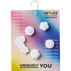 Crocs - White Elegant Floral 5 Pack Jibbitz™ charms for Women|Men|Jibbitz™ Charms