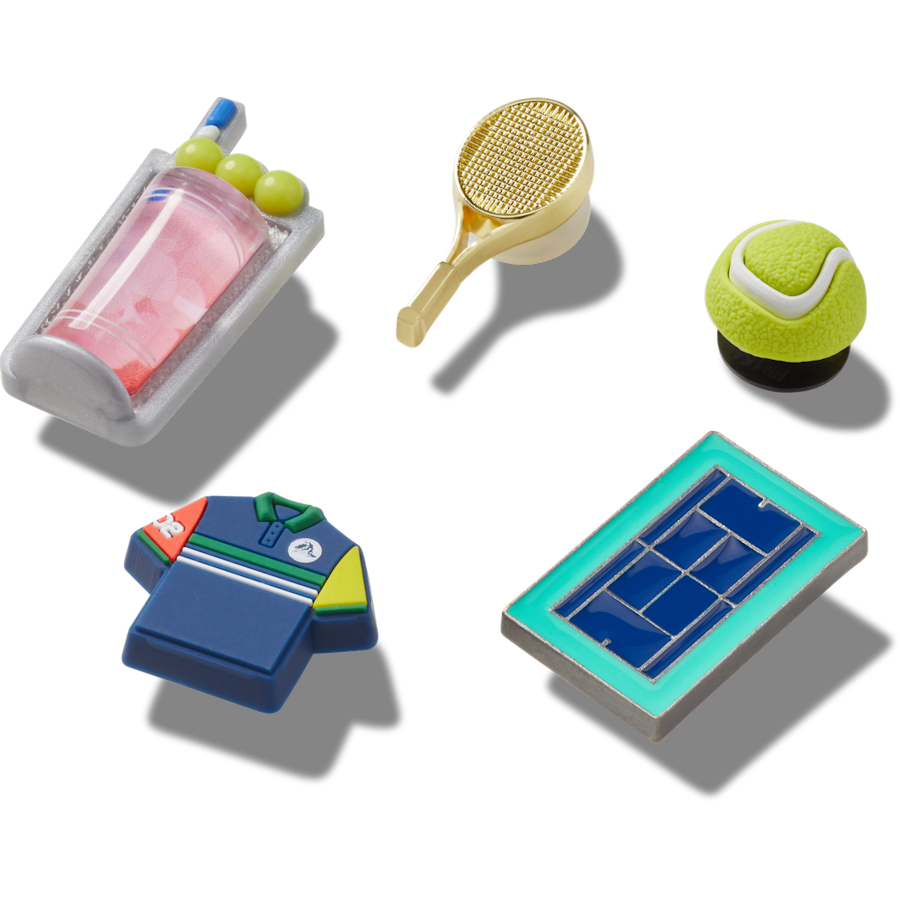 Crocs - Day at The Tennis Court 5 Pack Jibbitz™ charms for Women|Men|Jibbitz™ Charms