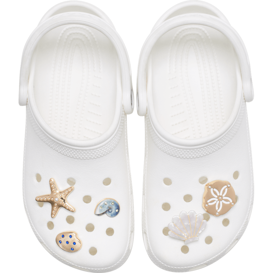 Crocs - Gold Seashell 5 Pack Jibbitz™ charms for Women|Men|Jibbitz™ Charms