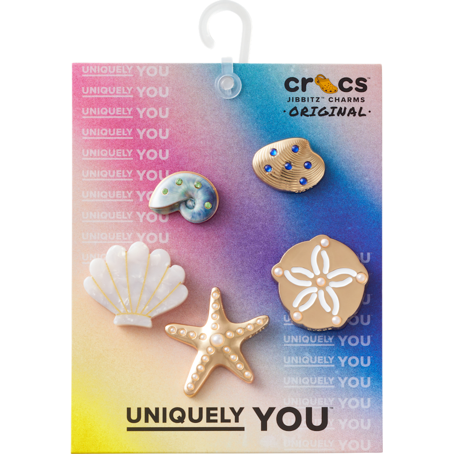 Crocs - Gold Seashell 5 Pack Jibbitz™ charms for Women|Men|Jibbitz™ Charms