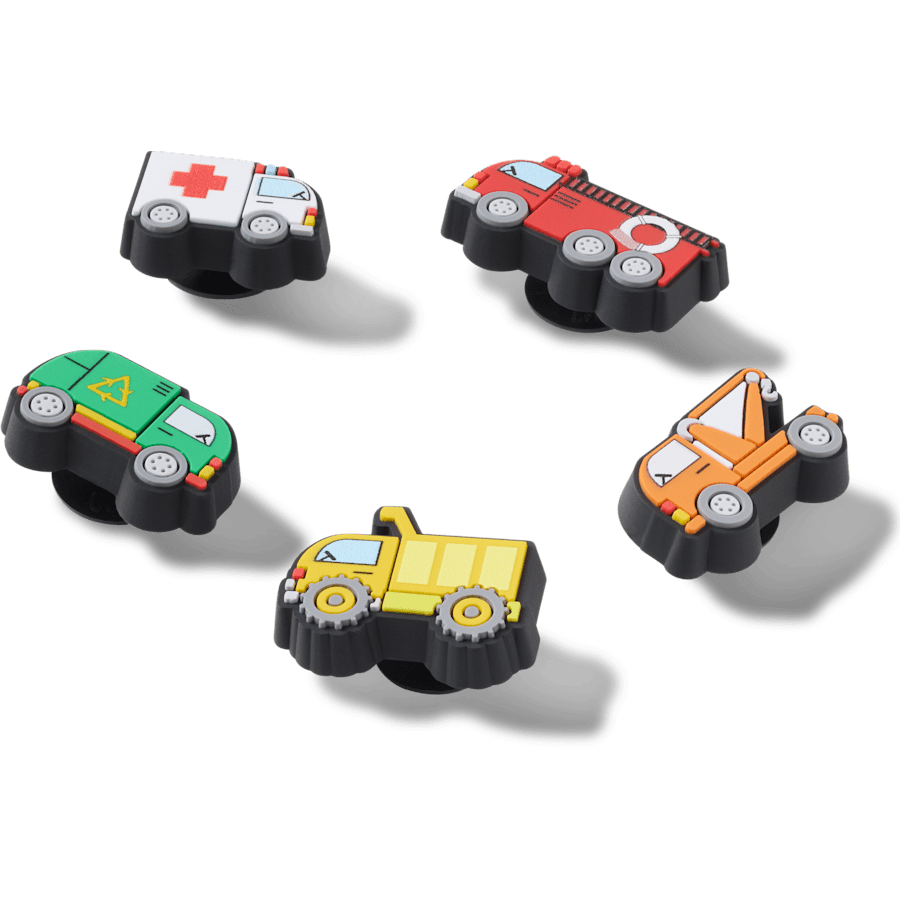 Crocs - Tiny Work Trucks 5 Pack Jibbitz™ charms for Women|Men|Jibbitz™ Charms