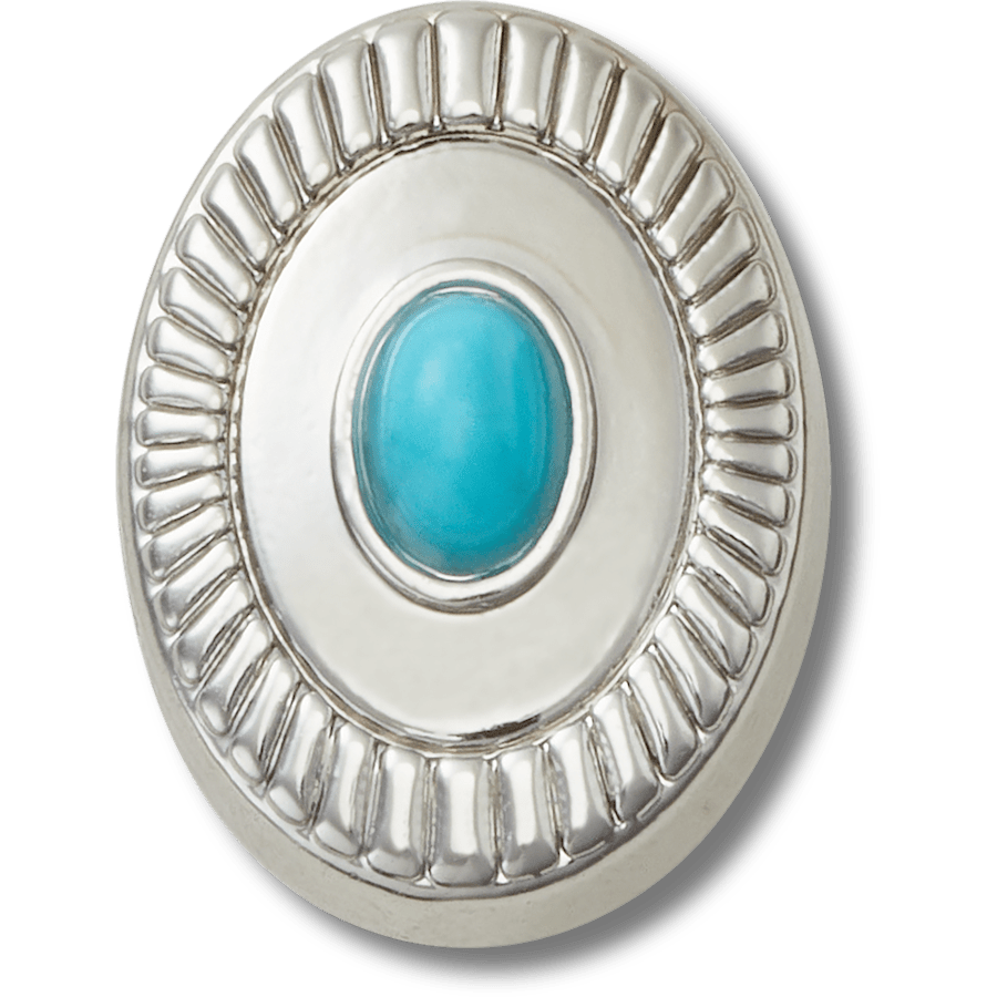 Crocs - Silver Turquoise Emblem Jibbitz™ charms for Women|Men|Jibbitz™ Charms