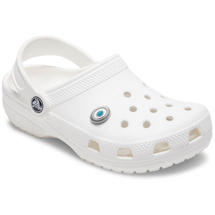 Crocs - Silver Turquoise Emblem Jibbitz™ charms for Women|Men|Jibbitz™ Charms