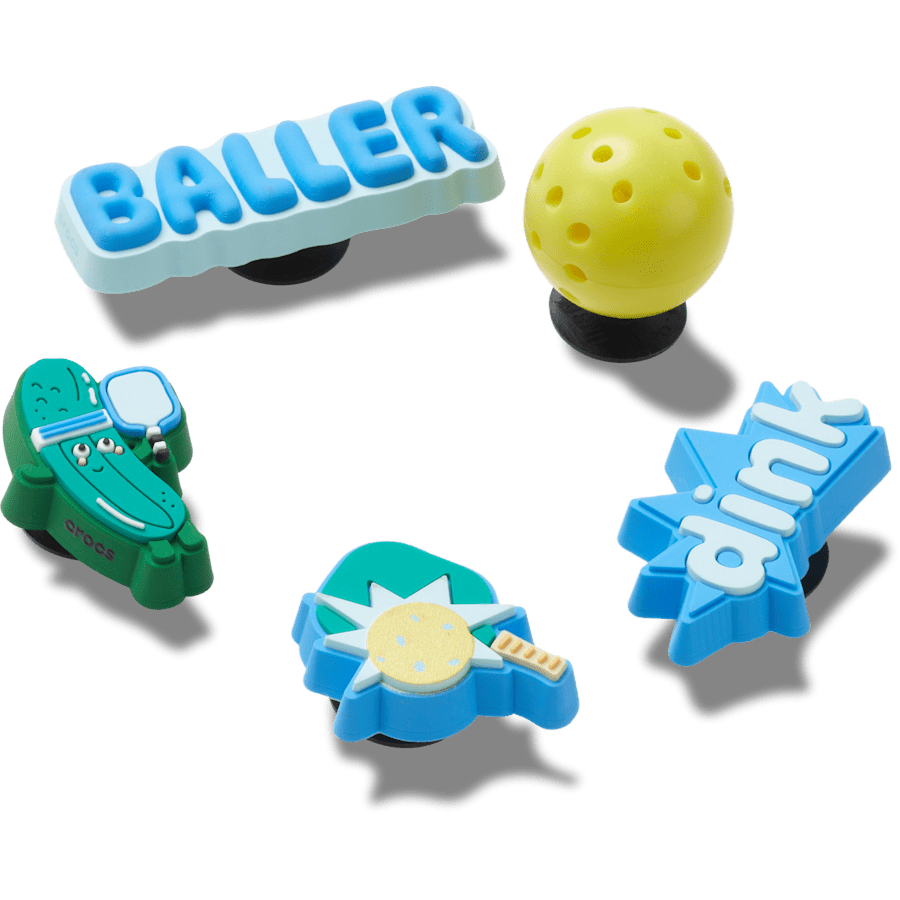 Crocs - Pickle Ball 5 Pack Jibbitz™ charms for Women|Men|Jibbitz™ Charms