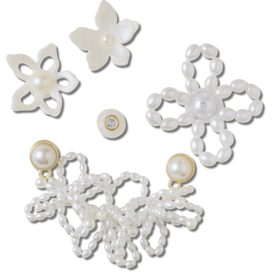Crocs - White Pearl Beaded 5 Pack Jibbitz™ charms for Women|Men|Jibbitz™ Charms