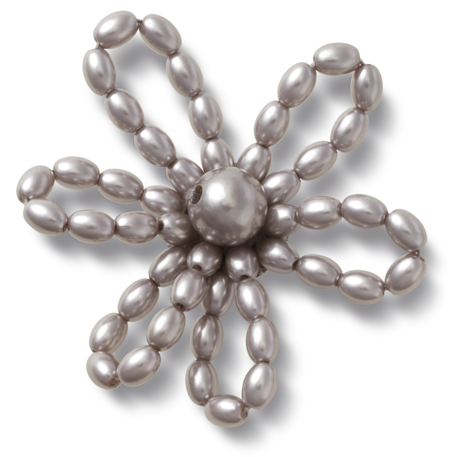 Crocs - Grey Pearl Beaded Daisy Jibbitz™ charms for Women|Men|Jibbitz™ Charms