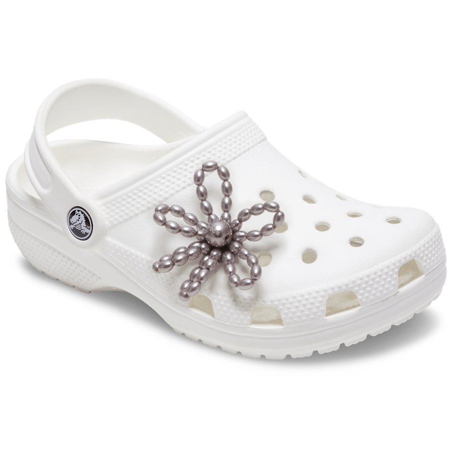 Crocs - Grey Pearl Beaded Daisy Jibbitz™ charms for Women|Men|Jibbitz™ Charms
