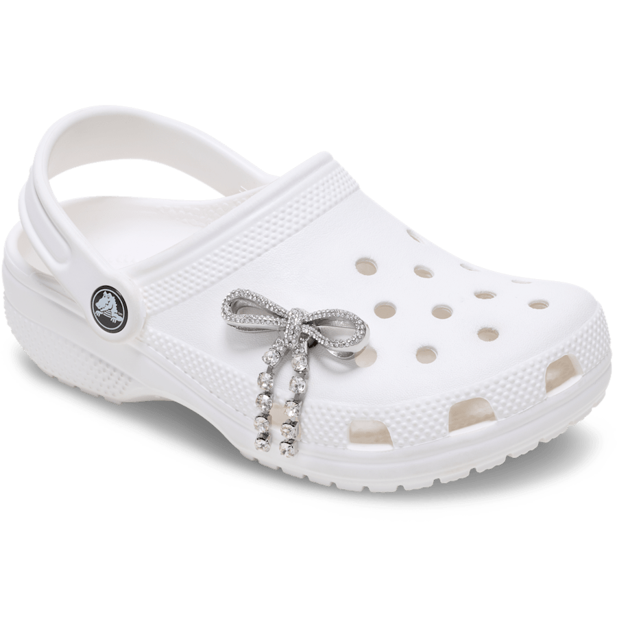 Crocs - Silver Gem Bow Jibbitz™ charms for Women|Men|Jibbitz™ Charms