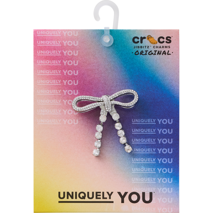 Crocs - Silver Gem Bow Jibbitz™ charms for Women|Men|Jibbitz™ Charms
