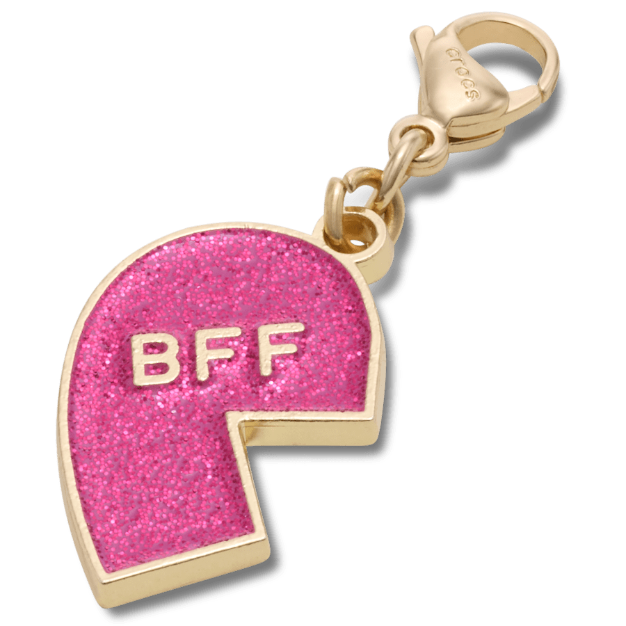 Crocs - Pink Glitter BFF Charm Left Jibbitz Shoe Charm for Women|Men|Kids|Jibbitz™ Charms