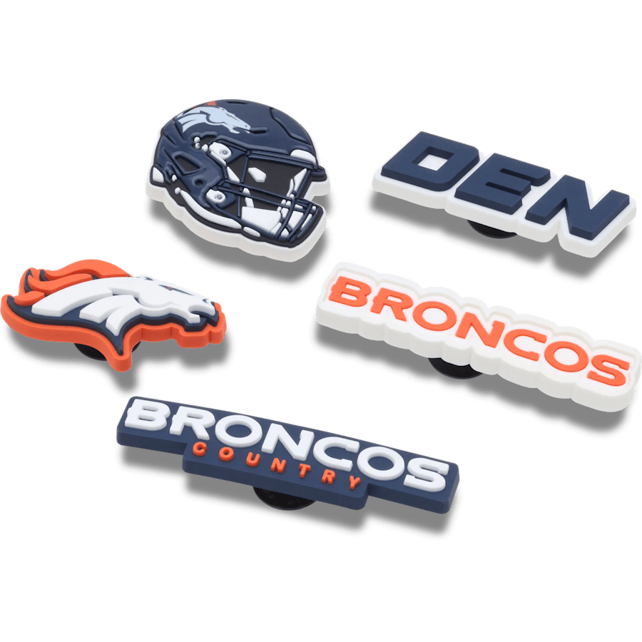 Crocs - NFL Denver Broncos 5 Pack Jibbitz Shoe Charm for Women|Men|Jibbitz™ Charms