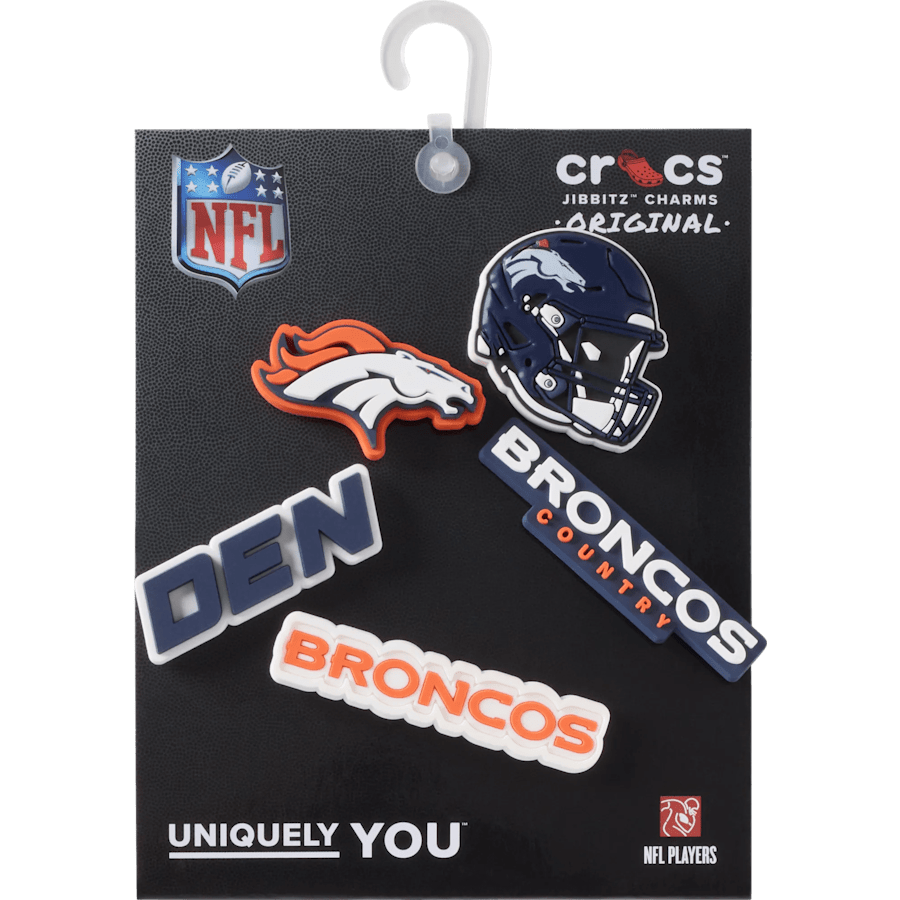 Crocs - NFL Denver Broncos 5 Pack Jibbitz Shoe Charm for Women|Men|Jibbitz™ Charms