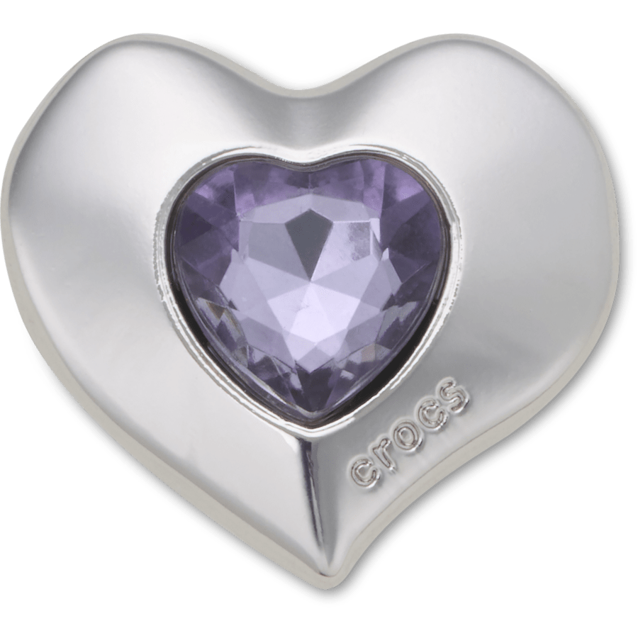 Crocs - SilverandPurple SMT Gem Heart Jibbitz™ charms for Women|Men|Jibbitz™ Charms