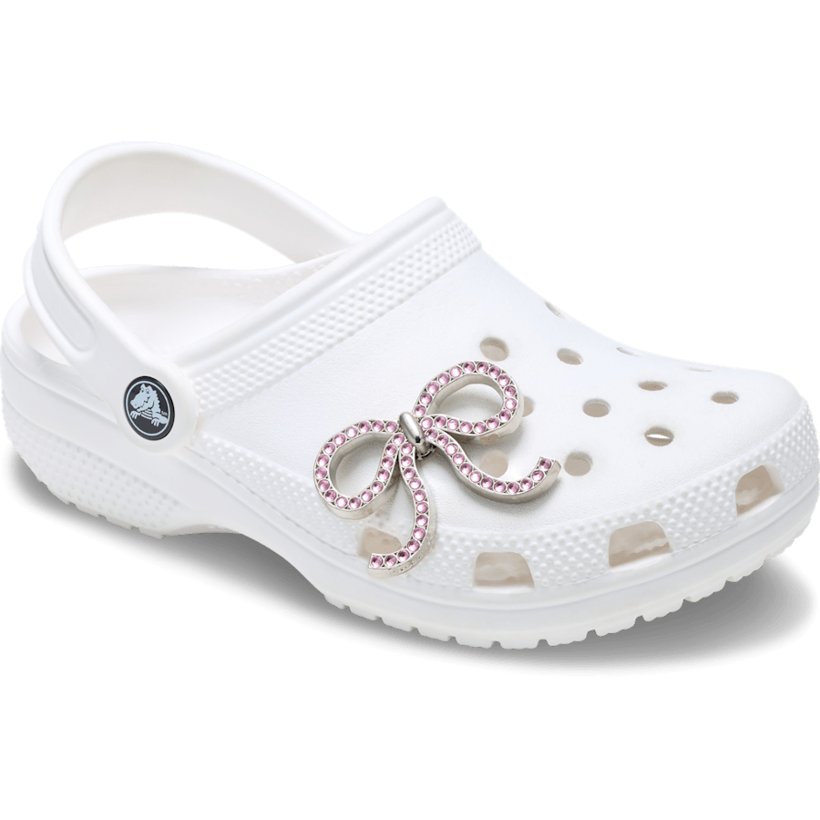 Crocs - Pink Glittery Bow Jibbitz™ charms for Women|Men|Jibbitz™ Charms