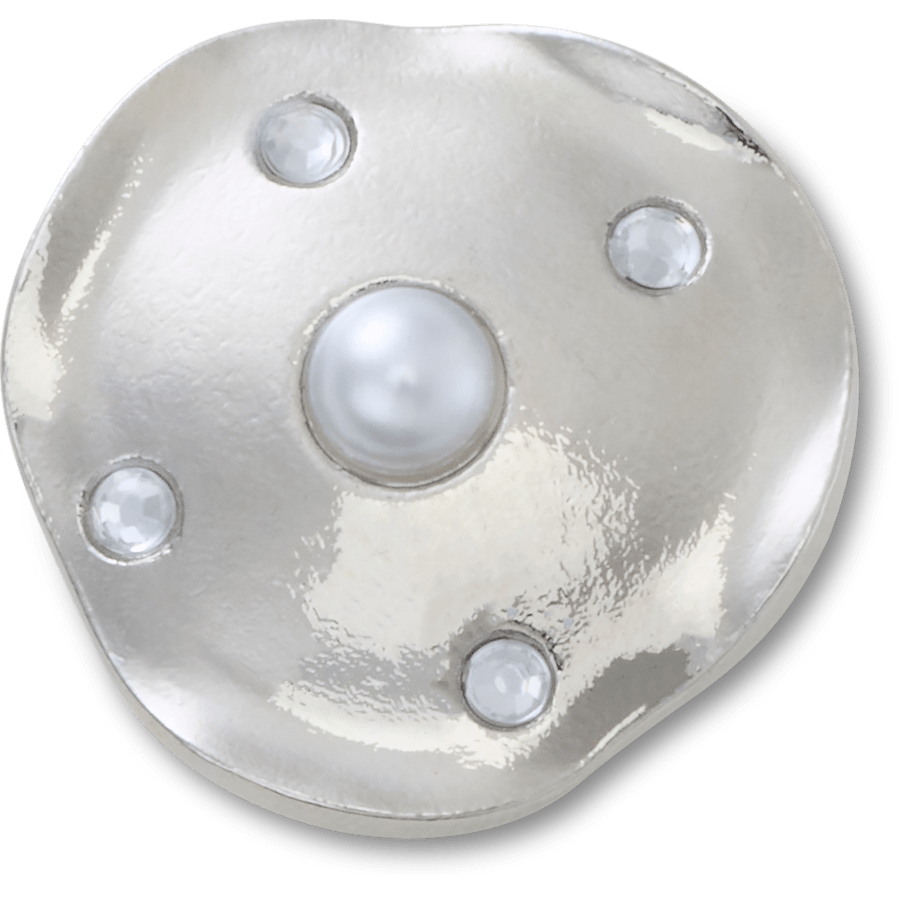 Crocs - Silver and Pearl Disc Jibbitz™ charms for Women|Men|Jibbitz™ Charms