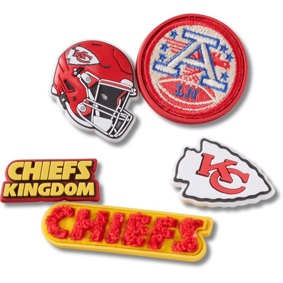 Crocs - NFL Kansas City Chiefs 5 Pack Jibbitz Shoe Charm for Women|Men|Jibbitz™ Charms