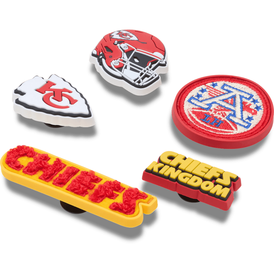 Crocs - NFL Kansas City Chiefs 5 Pack Jibbitz Shoe Charm for Women|Men|Jibbitz™ Charms