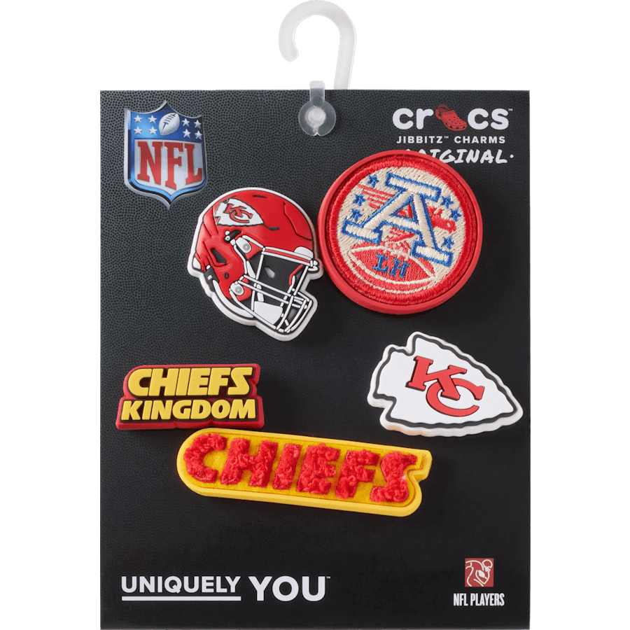 Crocs - NFL Kansas City Chiefs 5 Pack Jibbitz Shoe Charm for Women|Men|Jibbitz™ Charms