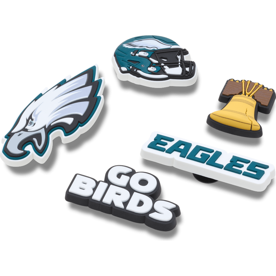 Crocs - NFL Philadelphia Eagles 5 Pack Jibbitz Shoe Charm for Women|Men|Jibbitz™ Charms