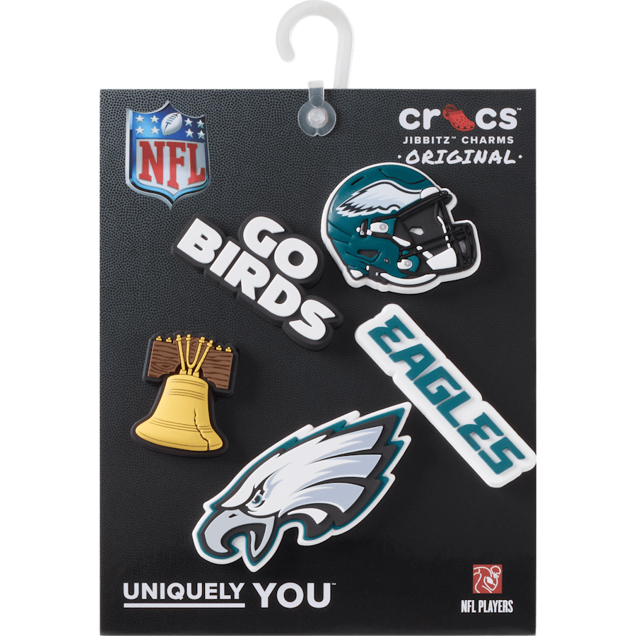 Crocs - NFL Philadelphia Eagles 5 Pack Jibbitz Shoe Charm for Women|Men|Jibbitz™ Charms