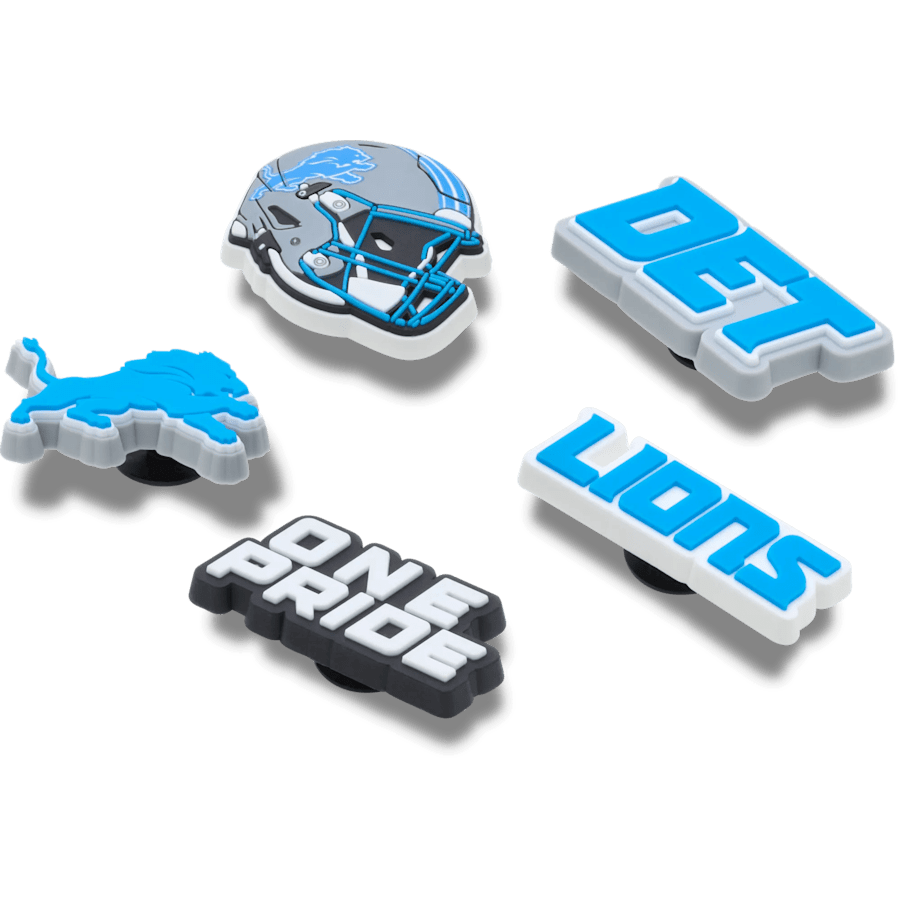 Crocs - NFL Detroit Lions 5 Pack Jibbitz Shoe Charm for Women|Men|Jibbitz™ Charms