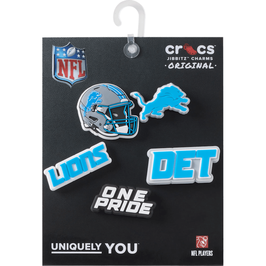 Crocs - NFL Detroit Lions 5 Pack Jibbitz Shoe Charm for Women|Men|Jibbitz™ Charms