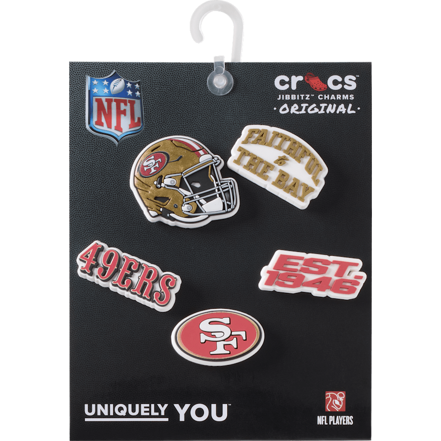 Crocs - NFL San Francisco 49ers 5 Pack Jibbitz Shoe Charm for Women|Men|Jibbitz™ Charms