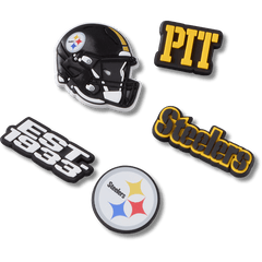Crocs - NFL Pittsburgh Steelers 5 Pack Jibbitz Shoe Charm for Women|Men|Jibbitz™ Charms