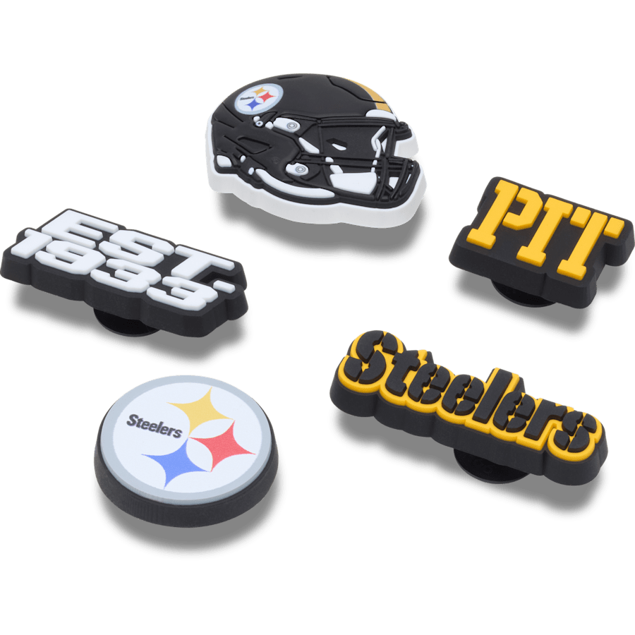 Crocs - NFL Pittsburgh Steelers 5 Pack Jibbitz Shoe Charm for Women|Men|Jibbitz™ Charms