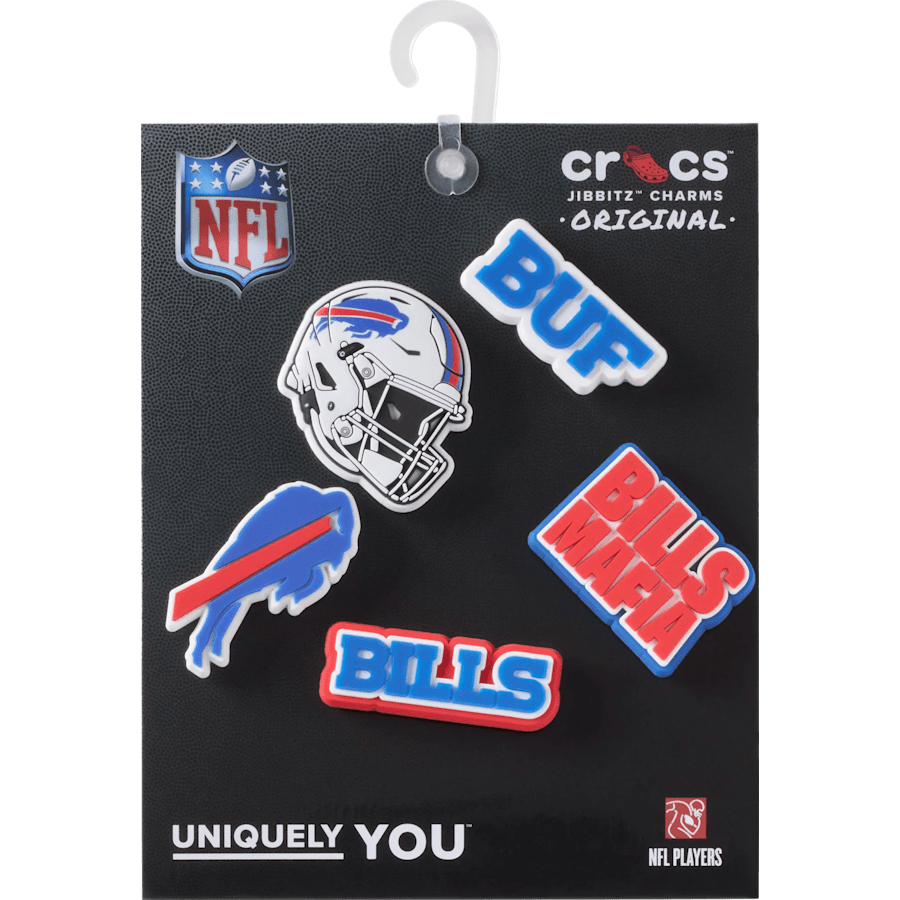Crocs - NFL Buffalo Bills 5 Pack Jibbitz Shoe Charm for Women|Men|Jibbitz™ Charms